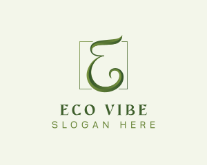 Green Eco Letter E logo design