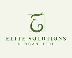 Green Eco Letter E logo design