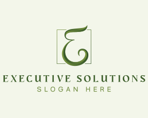 Green Eco Letter E logo design