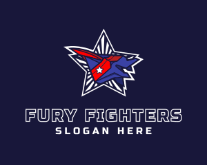 American Fighter Jet logo design