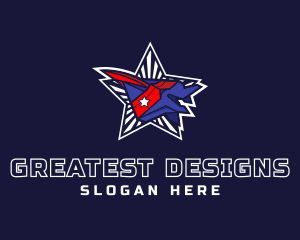 American Fighter Jet logo design