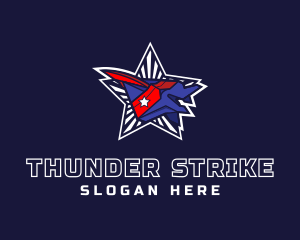 American Fighter Jet logo design