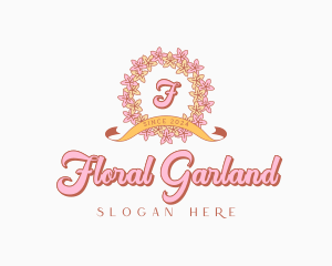 Cute Floral Wreath logo design