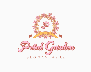 Cute Floral Wreath logo design