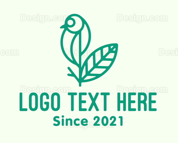 Green Natural Bird Plant Logo