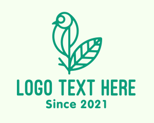 Green Natural Bird Plant logo