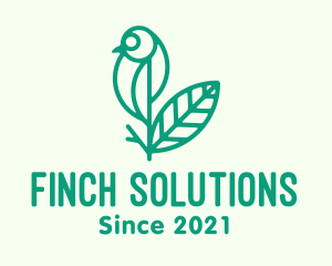 Green Natural Bird Plant logo design