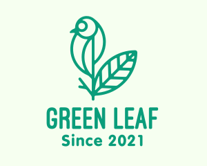 Green Natural Bird Plant logo design