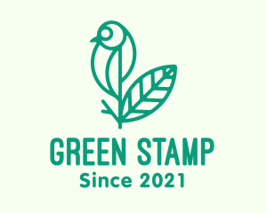 Green Natural Bird Plant logo design