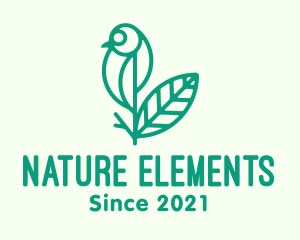 Green Natural Bird Plant logo design