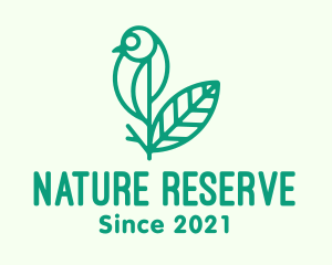 Green Natural Bird Plant logo design