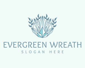 Crystal Luxury Wreath logo design