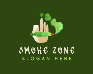 Hand Smoking Joint logo design