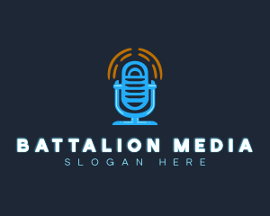 Podcast Sound Microphone logo design