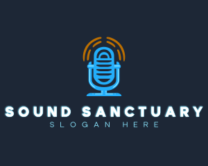 Podcast Sound Microphone logo design