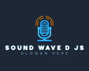 Podcast Sound Microphone logo design