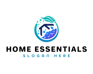 Mop Home Cleaner logo design