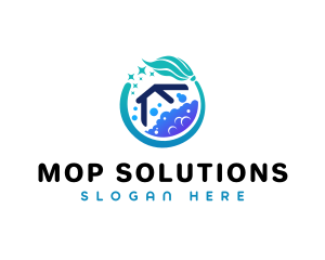 Mop Home Cleaner logo design