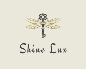 Luxe Dragonfly Key logo design