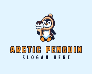 Penguin Sundae Creamery logo design