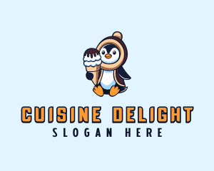 Penguin Sundae Creamery logo design