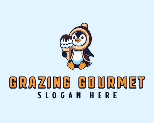 Penguin Sundae Creamery logo design