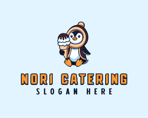 Penguin Sundae Creamery logo design