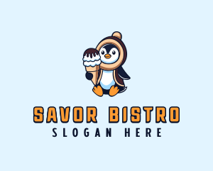 Penguin Sundae Creamery logo design