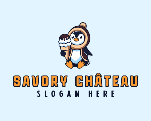 Penguin Sundae Creamery logo design