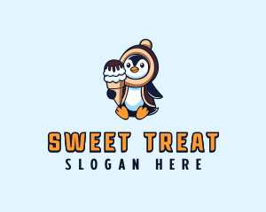 Penguin Sundae Creamery logo design