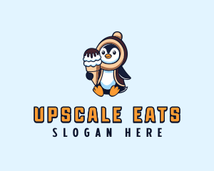 Penguin Sundae Creamery logo design