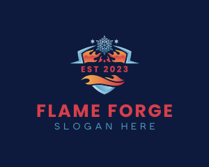 Ice Fire Shield logo design