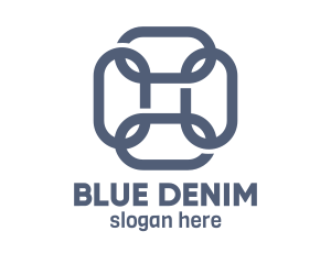 Blue Square Chain logo design