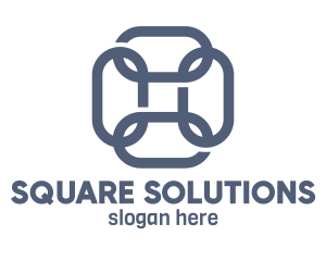 Blue Square Chain logo design