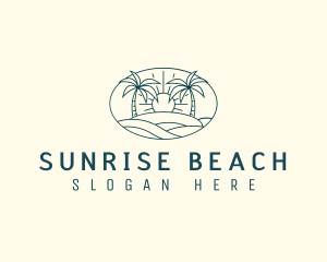 Tropical Beach Sunset logo design