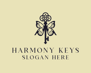 Butterfly Wings Key  logo design