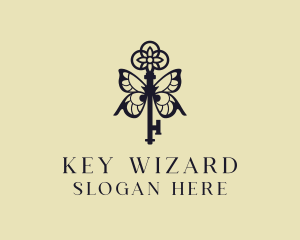 Butterfly Wings Key  logo design