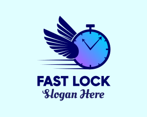 Fast Wing Stopwatch logo design