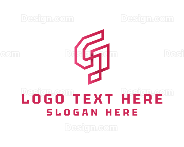 Red Outline Letter G Logo