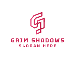 Red Outline Letter G logo design