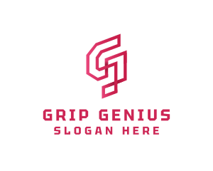 Red Outline Letter G logo design