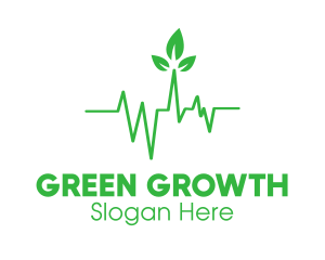 Green Leaves Heartbeat logo design