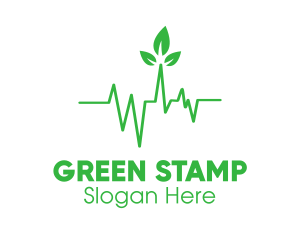 Green Leaves Heartbeat logo design