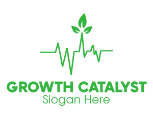 Green Leaves Heartbeat logo design