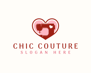 Sewing Tailor Heart logo design