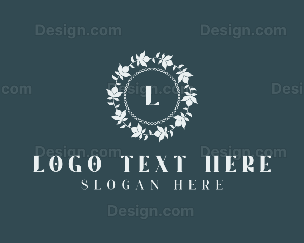 Flower Wreath Wedding Logo