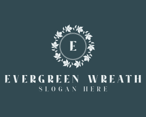 Flower Wreath Wedding logo design