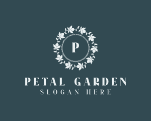 Flower Wreath Wedding logo design