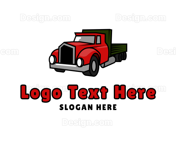 Retro Red Truck Logo