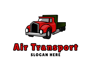 Retro Red Truck logo design